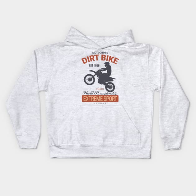 Classic Motocross Extreme Sport Kids Hoodie by KewaleeTee